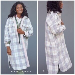 💋Anthropologie Bobbie plaid  oversized shirt jacket. Size XS